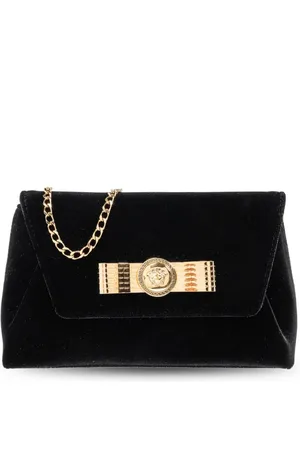 VERSACE Schultertasche aus Samt mit Medusa-Kopf
