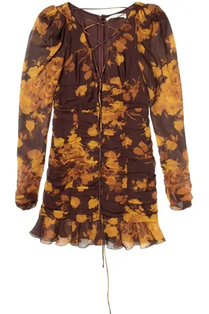 Alessandra Rich Seiden-Minikleid mit Blumen-Print