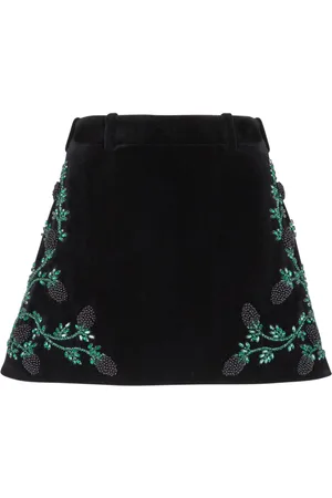 Balmain Bestickter A-Linien-Rock