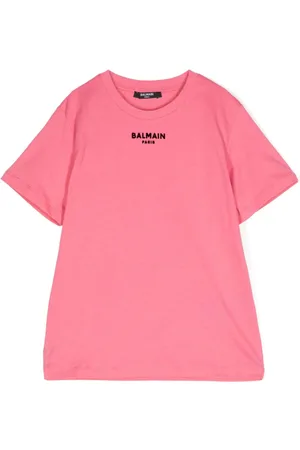 Balmain T-Shirt mit beflocktem Logo