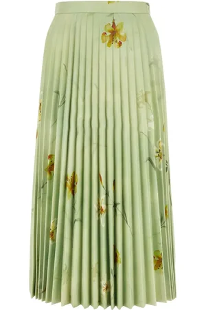 Balenciaga Plissierter Midirock mit Blumen-Print