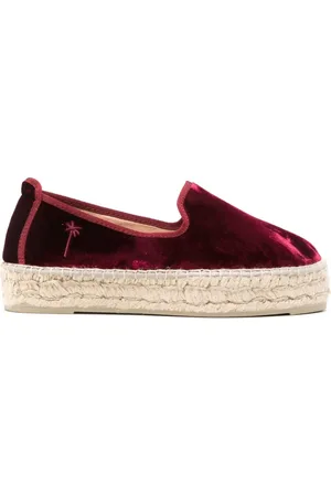 MANEBI Samt-Espadrilles mit doppelter Sohle
