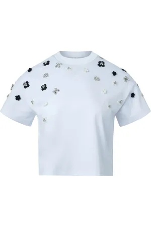 PORTS 1961 Crystal Flower T-Shirt mit Swarovski-Kristallen