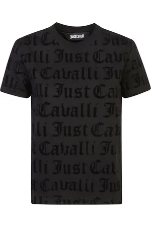 Roberto Cavalli T-Shirt mit geflocktem Logo