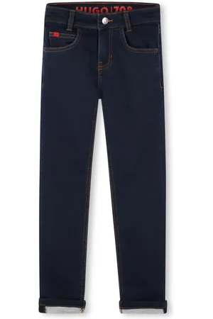 HUGO BOSS Schmale Jeans mit Applikation