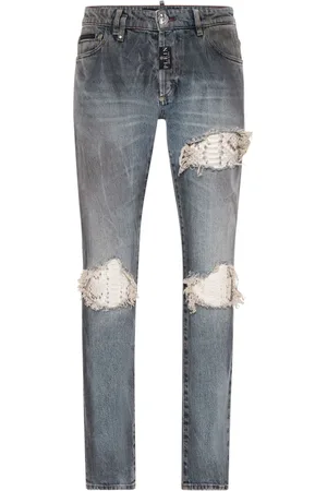 Philipp Plein Gerade Jeans im Distressed-Look