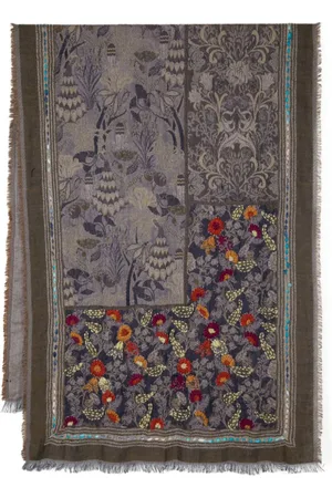 LEATHERSMITH OF LONDON Schal mit Blumen-Stickerei