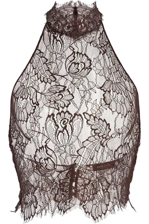 Retrofete Violet Top aus Spitze