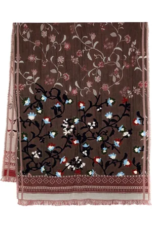 LEATHERSMITH OF LONDON Schal mit Blumen-Stickerei