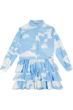Moschino Gerüschtes Hemdkleid mit Wolken-Print