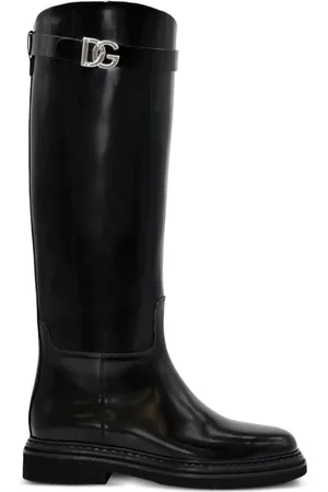 Dolce & Gabbana Stiefel mit Logo-Schild