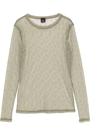 Pinko T-Shirt mit Monogramm-Spitze