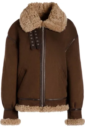 Bally Lederjacke mit Besatz aus Shearling