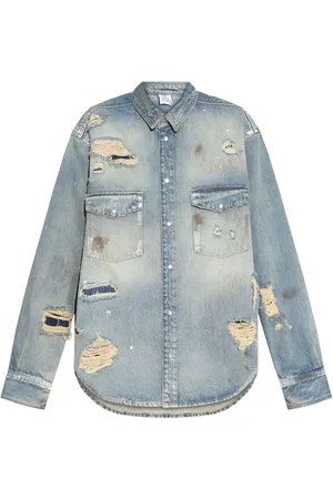 Vetements Jeanshemd im Distressed-Look