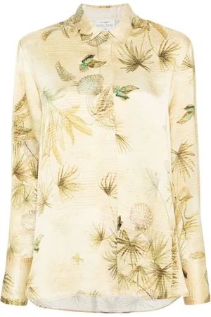 FORTE FORTE Satinhemd mit botanischem Print