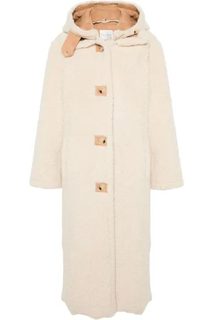 FORTE FORTE Einreihiger Mantel mit Faux Shearling