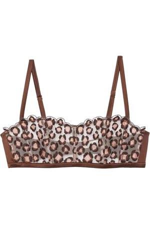 FLEUR DU MAL Bralette mit Leoparden-Stickerei