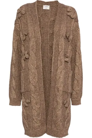 Onefifteen Strickmantel mit Zopfmuster