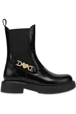 Moschino Stiefel mit Logo-Schild