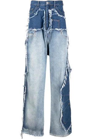 Natasha Zinko Asymmetrische Jeans im Patchwork-Look