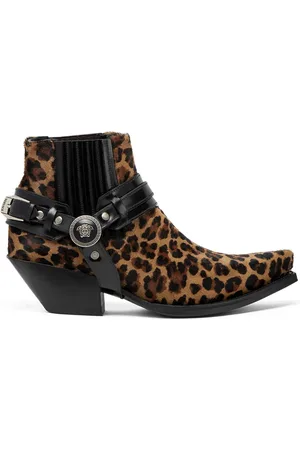 VERSACE Texano Stiefeletten mit Leoparden-Print 50mm
