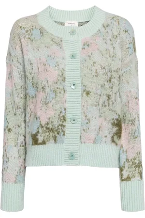 Onefifteen Cardigan mit Blumen-Intarsie