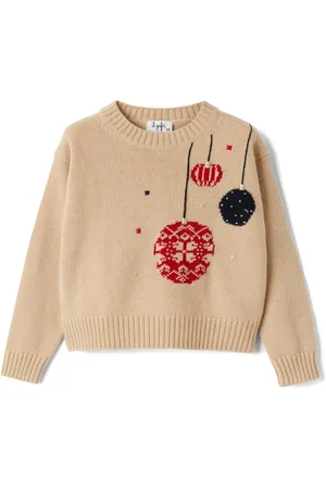 Il gufo Gestrickter Intarsien-Pullover