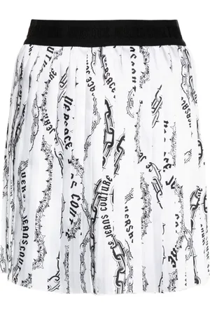 VERSACE Faltenrock mit Ketten-Print