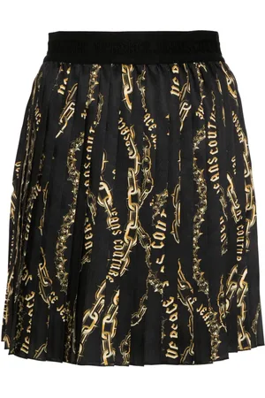 VERSACE Faltenrock mit Ketten-Print