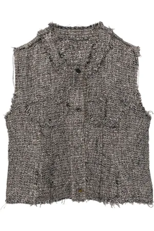 JNBY Kragenlose Cropped-Weste aus Jacquard