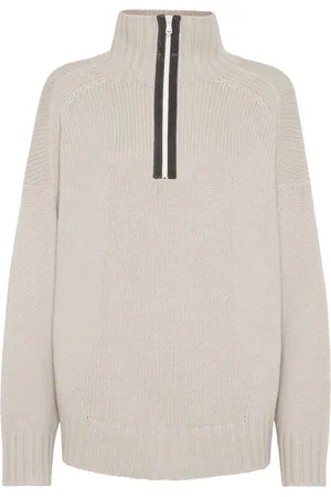 Brunello Cucinelli Kaschmirpullover mit Stehkragen