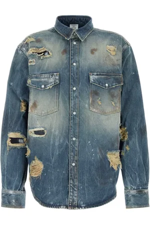 Vetements Jeanshemd im Distressed-Look