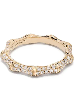 Anita 18kt Bamboo Gelbgoldring mit Diamanten