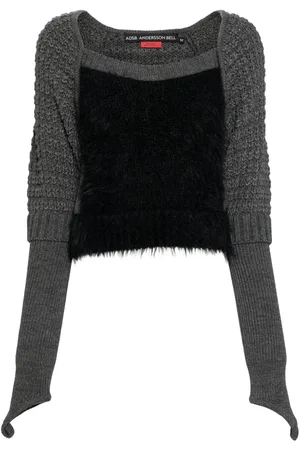Andersson Bell Grob gestricktes Oberteil aus Faux Fur