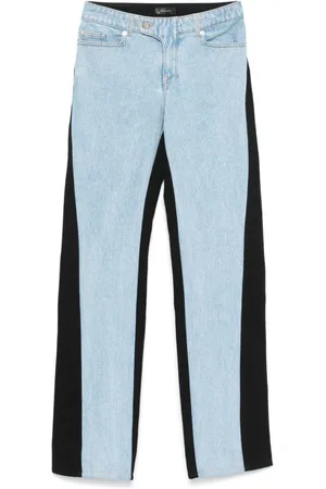 MUGLER Zweifarbige Straight-Leg-Jeans