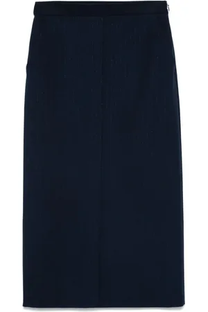 Twin-Set Lurex-Midirock mit Nadelstreifen