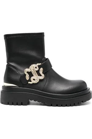 Roberto Cavalli Schnürstiefel mit Logo-Schild
