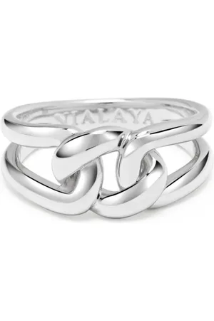 Nialaya Geknoteter Ring mit Logo-Gravur