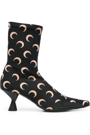 Marine Serre Stiefel mit Mond-Print 60mm