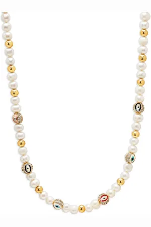 Nialaya Evil Eye Halskette mit Perlen