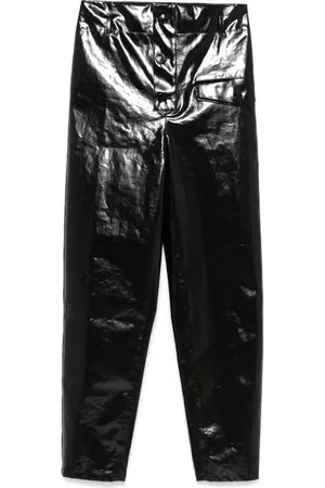 Saint Laurent Beschichtete Hose mit Paperbag-Bund