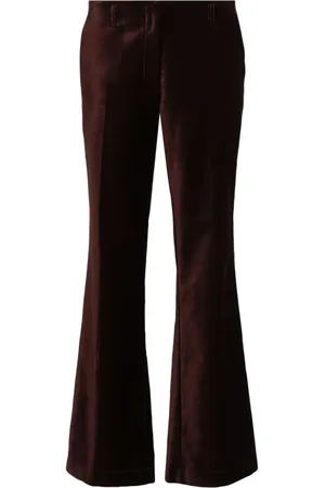 FORTE FORTE Straight-Leg-Hose in Samtoptik