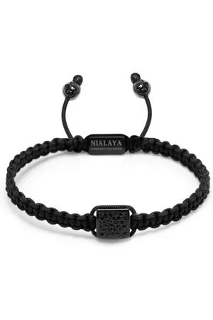 Nialaya Kordelzug-Armband mit Kristallverzierung