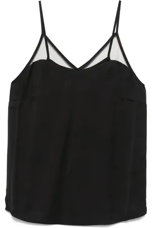 Twin-Set Top aus Satin-Tüll