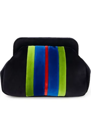 Paula Gestreifte Clutch aus Samt