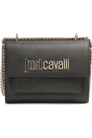 Roberto Cavalli Schultertasche mit Logo-Schild