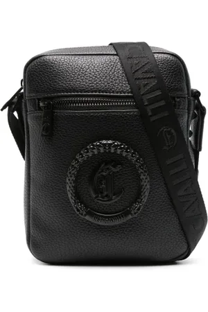Roberto Cavalli Kuriertasche mit Logo-Schild