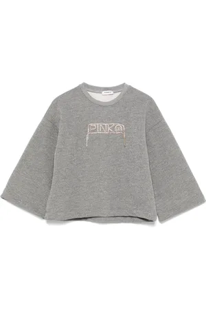 Pinko Sweatshirt mit kristallverziertem Logo