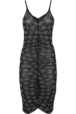 Philipp Plein Tüllkleid mit Monogramm