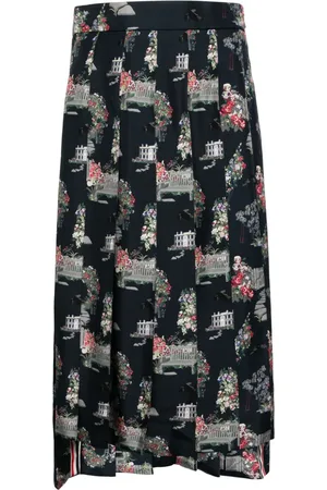 Thom Browne Faltenrock mit grafischem Print